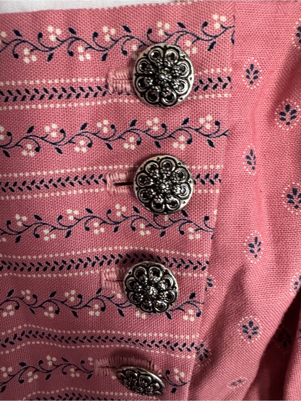 Artisan Handmade Womens Pink Dress and Apron Medium Dirndl, Prairie, Cottagecore - Picture 4 of 12